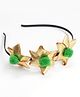 Aabacus Floral & Pom Pom Applique Detailed Hair Band - Green