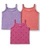Zero Sinker Knit Sleeveless Slips With Floral Print Pack of 3 - Lilac Peach & Pink