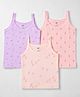 Zero Sinker Knit Sleeveless Slips With Floral & Tropical Print Pack of 3 - Peach Pink & Lilac