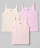 Zero Sinker Knit Sleeveless Slips With Floral Print Pack of 3 - Peach Cream & Light Pink