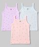 Zero Sinker Knit Sleeveless Slips With Floral Print Pack of 3 - Lilac Aqua Blue & Peach