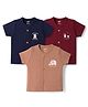 Zero Sinker Knit Half Sleeves Jhablas With Animal Print Pack of 3 - Multicolor