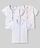 Zero Sinker Knit Half Sleeves Jhablas With Teddy Print Pack of 3 - Multicolor