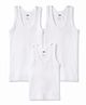 Zero Knitted Sleeveless Solid Vests Pack of 3 - White