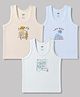 Zero Knitted Sleeveless Vests With Tropical Print Pack of 3 - Multicolor