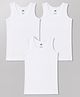 Zero Knitted Solid  Sleeveless Vests Pack of 3 - White
