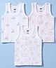 Zero Knitted Sleeveless Vests With Controller Cycle & Skateboard Print Pack of 3 - White
