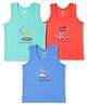 Zero Knitted Sleeveless Vests With Vehicle Print Pack of 3 - Multicolor
