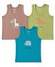 Zero Knitted Sleeveless Vests With Animal Print Pack of 3 - Multicolor