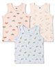 Zero Knitted Sleeveless Vests With Vehicle Print Pack of 3 - Multicolor