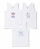 Zero Knitted Sleeveless Vests With Text Print Pack of 3 - White