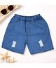 Googo Gaaga Denim Woven Distressed Mild Washed Shorts - Blue