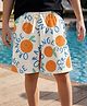 Googo Gaaga Cotton Knit Orange Printed Shorts - Multi Colour