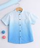 The Magic Wand Rayon Woven Half Sleeves Ombre Shirt - Blue