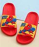 Yellow Bee Marvel Featuring Spider Man Applique Detailed Sliders - Red