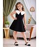 Little Marine Cotton Blend Knit Sleeveless Solid Dress - Black & White