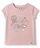 Ollypop Cotton Knit Half Sleeves Graphic T-shirt Pink 12-18 Months