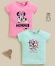 Biskid Sinker Knit Pack Of 2 Disney Mickey Mouse & Friends Featuring Half Sleeves Minnie Mouse & Daisy Printed Tops  - Peach & Green