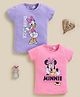 Biskid Sinker Knit Pack Of 2 Disney Mickey Mouse & Friends Featuring Half Sleeves Minnie Mouse & Daisy Printed Tops - Peach & Purple