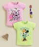 Biskid Sinker Knit Pack Of 2 Disney Mickey Mouse & Friends Featuring Half Sleeves Minnie Mouse & Daisy Printed Tops  - Pink & Light Green