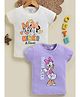 BISKID Sinker Knit Pack Of 2 Disney Mickey Mouse & Friends Featuring Half Sleeves Minnie Mouse & Daisy Printed Tops - Purple & Cream