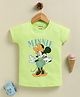 Biskid Sinker Knit Disney Mickey Mouse & Friends Featuring Half Sleeves Minnie Mouse Printed Top - Light Green