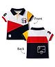 Ollypop Cotton Knit T-Shirts Half Sleeves Polo Neck Color Block M Red 6-12 Months
