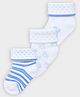 Mi Arcus Knit Pack Of 3 Teddy Designed & Striped Socks - White