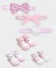 Mi Arcus Knit Pack Of 3 Animal Designed & Bow Embellished Socks With Headbands - Pink