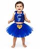 Tilism Net Knit Sleeveless Sequins Embellished Halter Neck Crop Top & Skirt Set - Blue