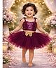 Tilism Net Knit Sleeveless Sequins Embellished Crop Top & Skirt Set - Purple