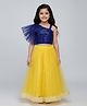 Tilism Net Knit Sleeveless Sequins Embellished Crop Top & Skirt Set - Yellow