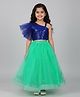Tilism Net Knit Sleeveless Sequins Embellished Crop Top & Skirt Set - Green