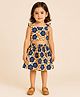 Tilism Cotton Knit Sleeveless Floral Printed Coordinating Top & Skirt Set - Multi Colour