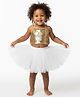 Tilism Net Knit Sleeveless Sequins Embellished Top & Skirt Set - White