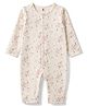 ToffyHouse Knitted Full Sleeves Floral Printed Romper - Beige