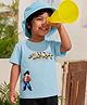 Biskid Sinker Knit Dragon Ball Featuring Half Sleeves Son Goku Printed Tee - Light Blue