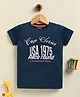 Biskid Sinker Knit Half Sleeves USA 1975 Text Printed Tee  - Blue
