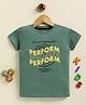 BISKID Sinker Knit Half Sleeves Perform Text Printed Tee - Green