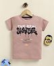 Biskid Sinker Knit Half Sleeves The Real Skater Text Printed Tee  - Light Brown