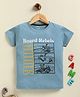 Biskid Sinker Knit Half Sleeves Board Rebels Text Printed Tee - Blue