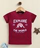 Biskid Sinker Knit Half Sleeves Board Rebels Text Printed Tee - Maroon