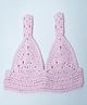 Knits & Knots Cotton Knit Sleeveless Solid Crochet Top - Pink