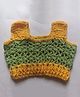Knits & Knots Cotton Knit Sleeveless Solid Crochet Top - Green