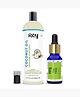Rey Naturals Tea Tree Essential Oil & Virgin Cold Pressed Coconut Hair Oil | For Healthy Hair & Improved Scalp Condition | Dandruff, Acne, Mosquito repellent, Aromatherapy, Stress Relief Oil -200+15ML