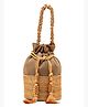 Yellow Chimes Potli Bags For Ladies | Traditional Potli Handbags For Women | Pearl Beaded Wristlet Handmade Embroidery Worked Bag | Ideal for Parties Weddings or Traditional Events