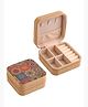 Yellow Chimes Jewelry Box Organisers I Jewellery Organisers Storage Box I Wedding Birthday Gift Box for Women I Printed Fabric I Bangles Earrings Organizer I Portable Jewelry Organizer Box, Brown