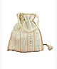 Yellow Chimes Potli Bags For Ladies For Wedding | Traditional Potli Handbags For Women | Pearl Beaded Wristlet Handmade Embroidery Worked Potli Bag | Ideal for Parties Weddings or Traditional Events