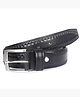 THE CLOWNFISH Men's Genuine Leather Belt with Embossed Design - Charcoal Black (Size - 32 inches)