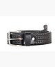 THE CLOWNFISH Men's Genuine Leather Belt with Textured/Embossed Design-Soot Black (Size-40 inches)